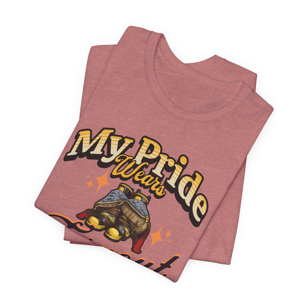"My Pride Wears Turnout Gear" Firefighter Mom T-Shirt