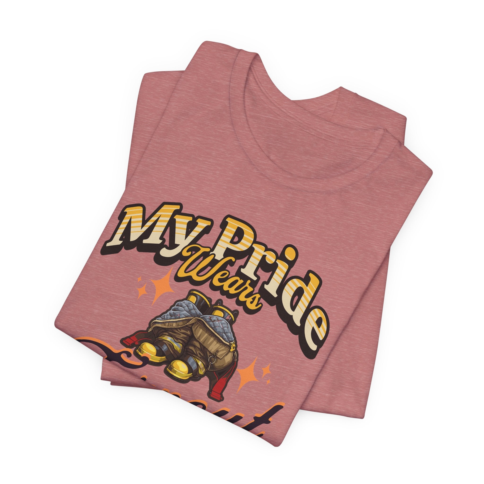 "My Pride Wears Turnout Gear" Firefighter Mom T-Shirt