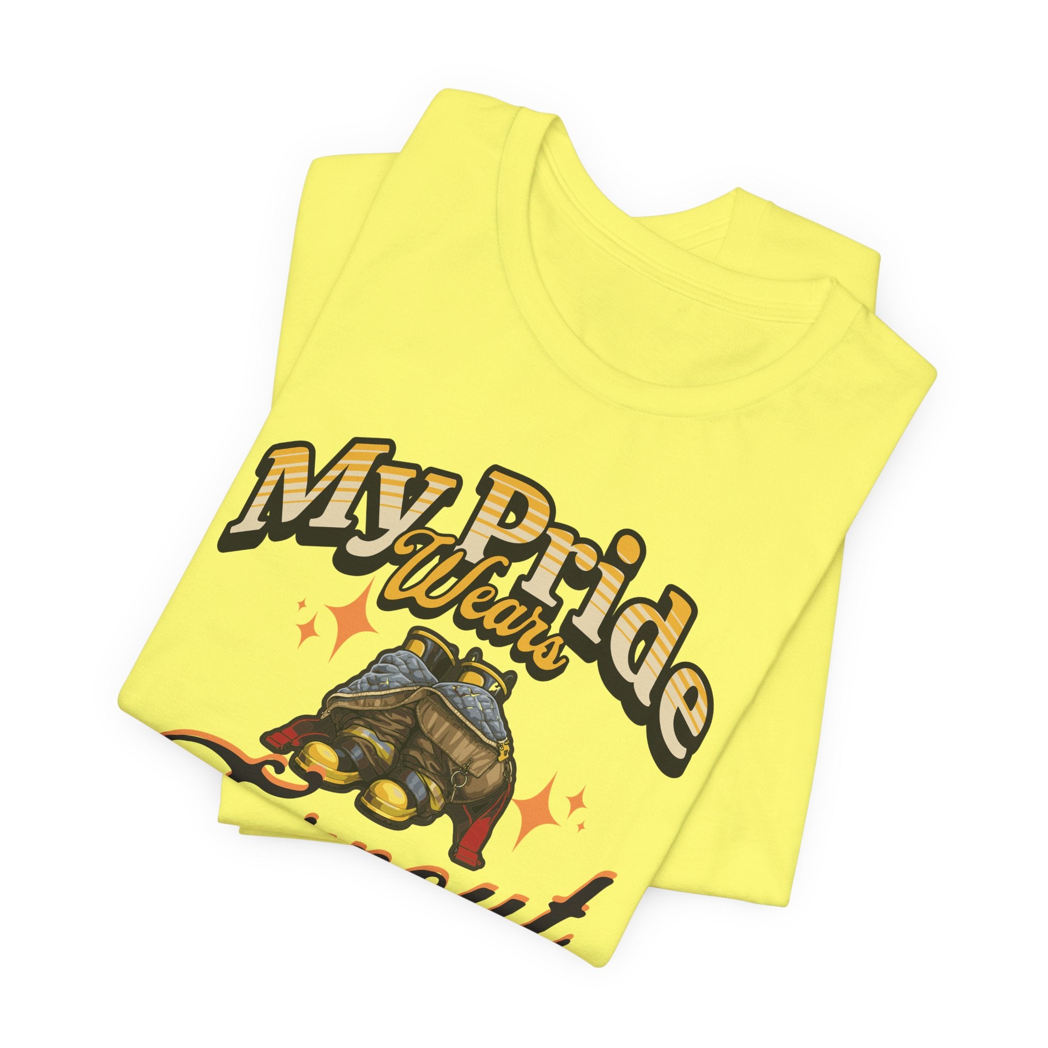 "My Pride Wears Turnout Gear" Firefighter Mom T-Shirt