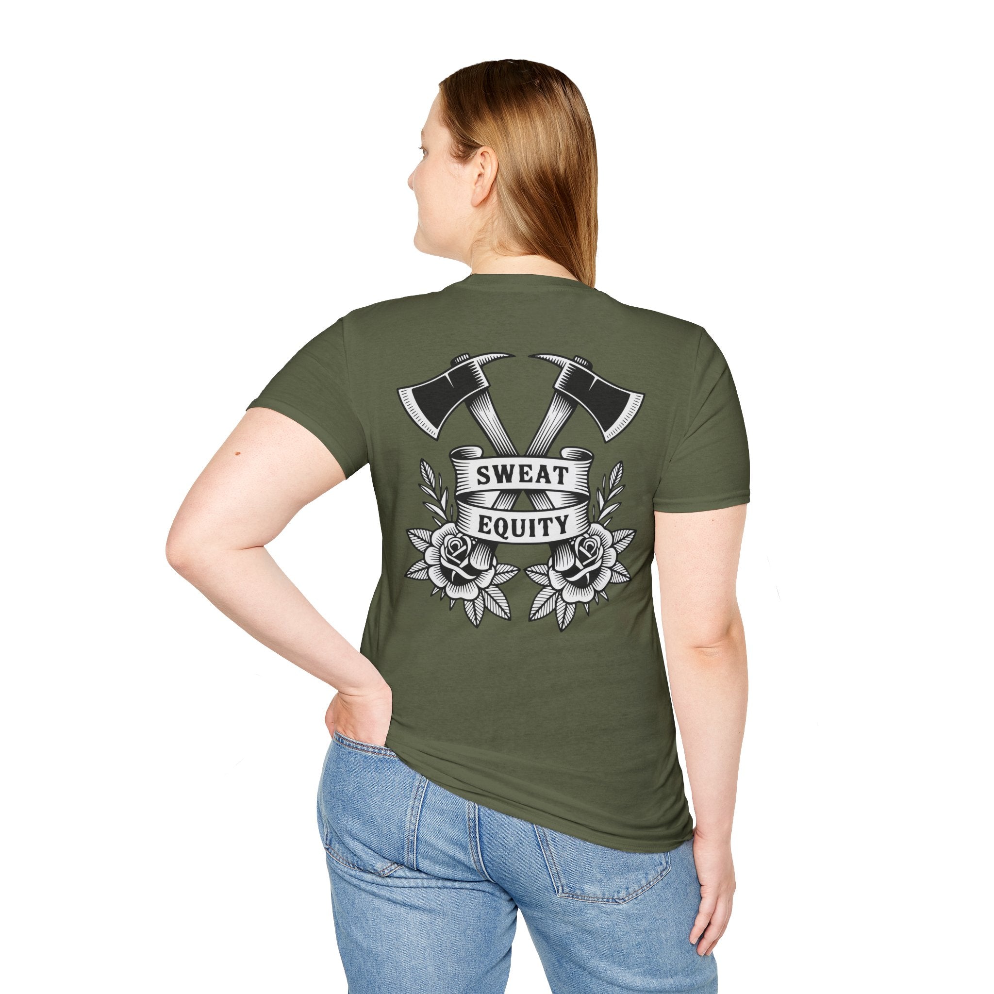 Sweat Equity Crossed Axes Graphic T-Shirt