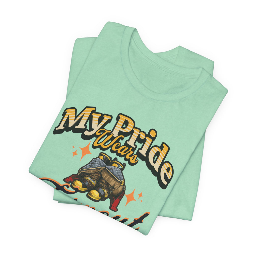 "My Pride Wears Turnout Gear" Firefighter Mom T-Shirt