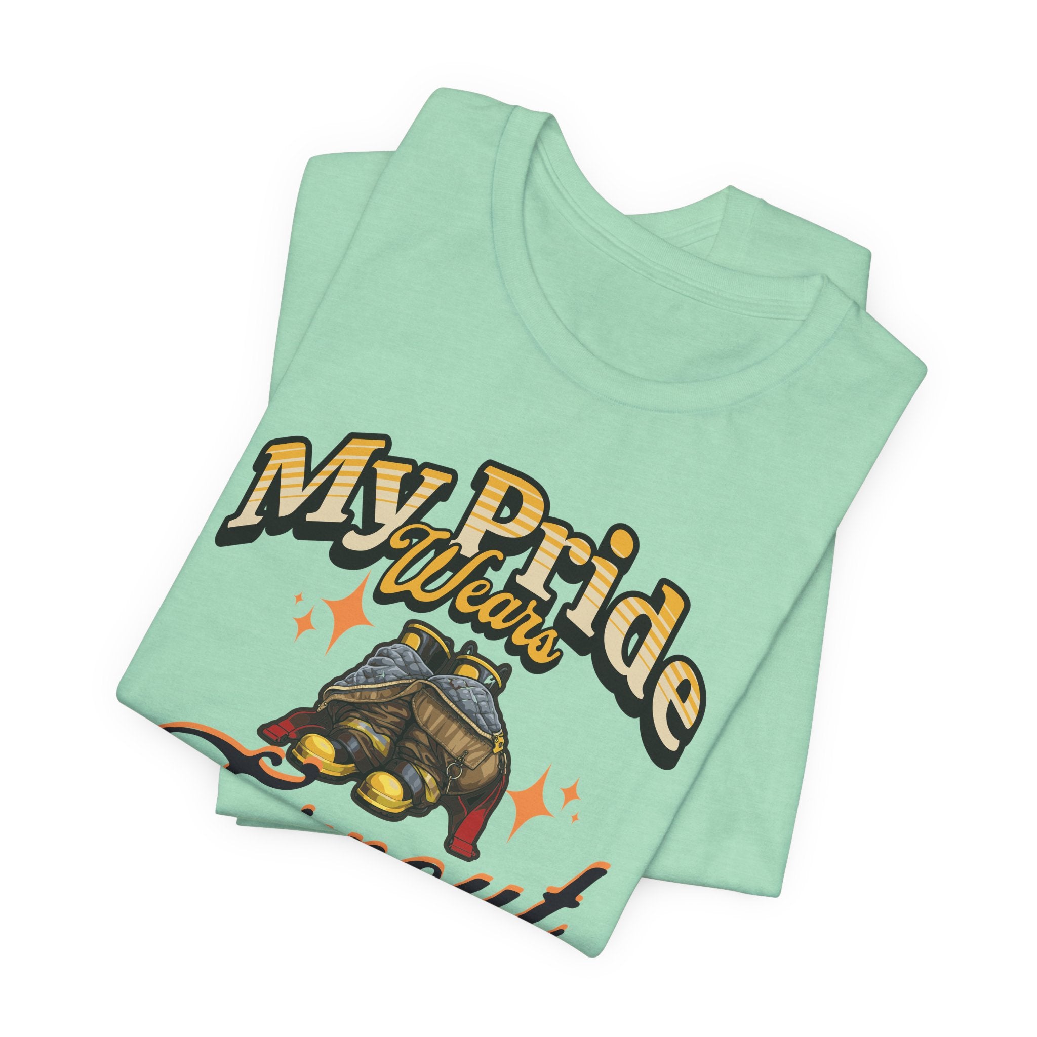"My Pride Wears Turnout Gear" Firefighter Mom T-Shirt