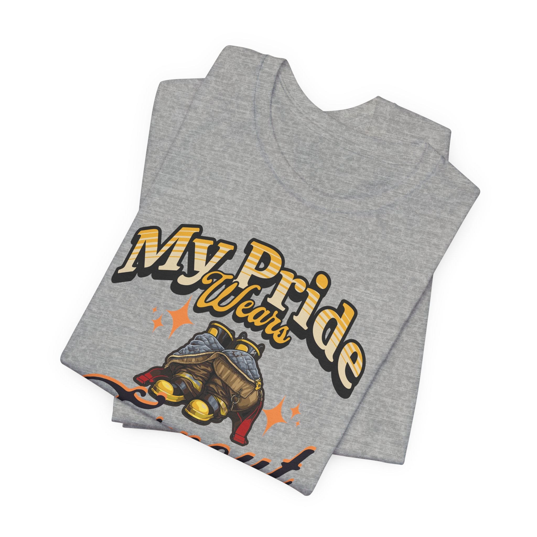 "My Pride Wears Turnout Gear" Firefighter Mom T-Shirt