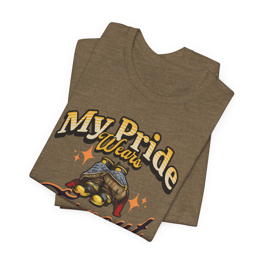 "My Pride Wears Turnout Gear" Firefighter Mom T-Shirt