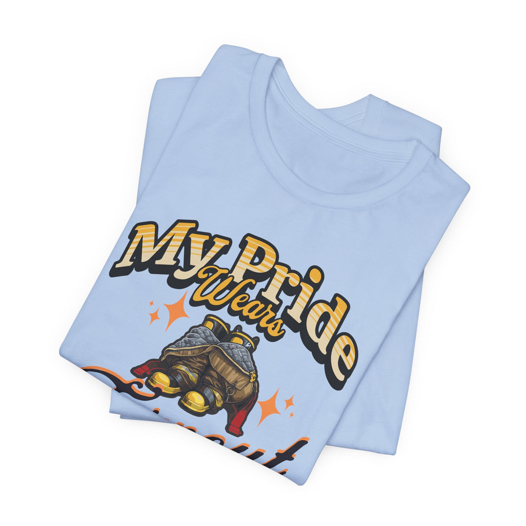 "My Pride Wears Turnout Gear" Firefighter Mom T-Shirt