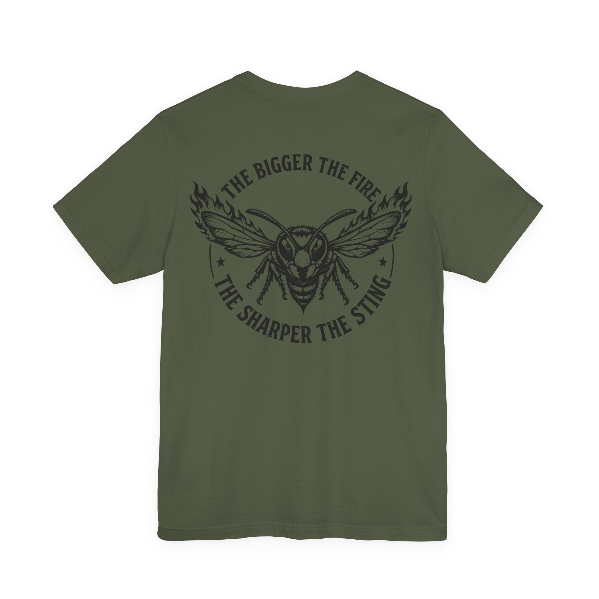 'The Bigger The Fire, The Sharper The Sting' Wasp Graphic T-Shirt