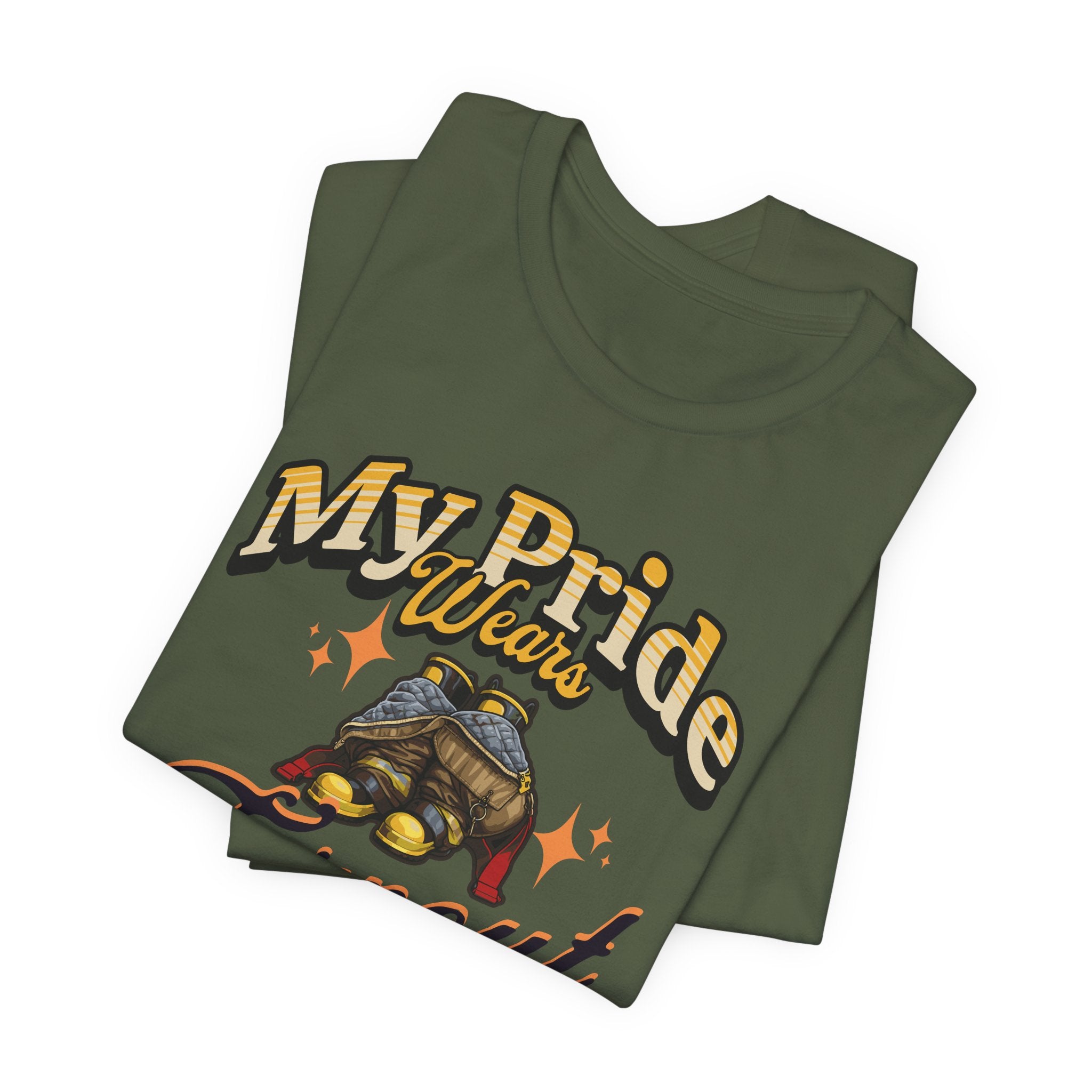 "My Pride Wears Turnout Gear" Firefighter Mom T-Shirt