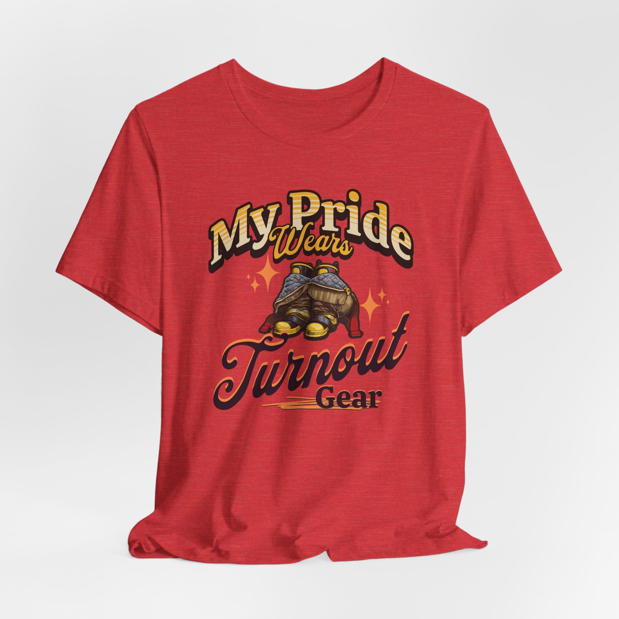 "My Pride Wears Turnout Gear" Firefighter Mom T-Shirt