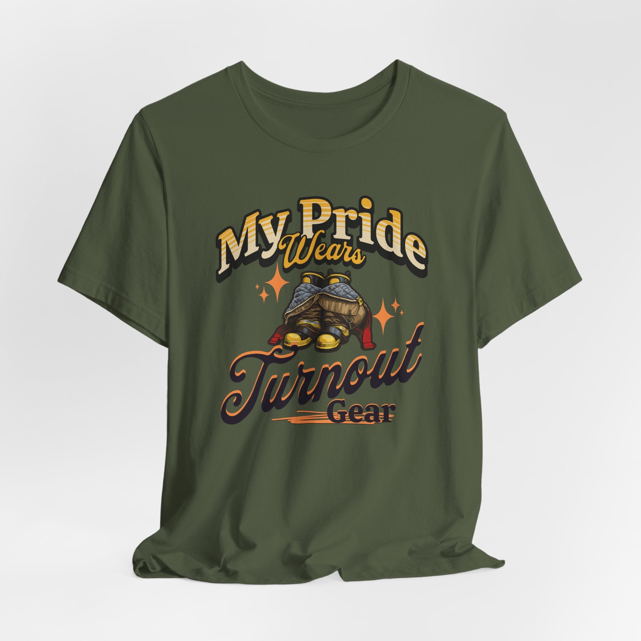 "My Pride Wears Turnout Gear" Firefighter Mom T-Shirt