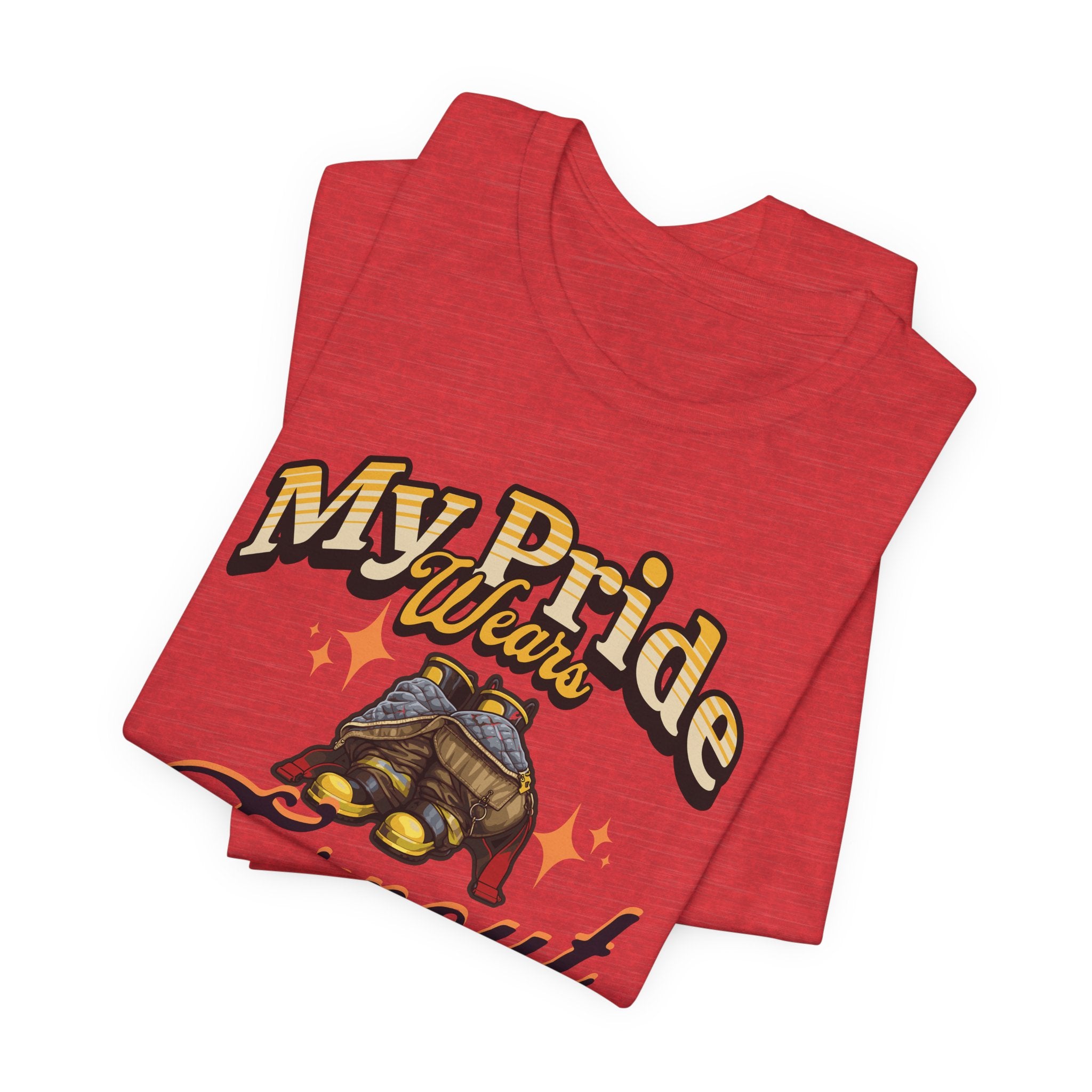 "My Pride Wears Turnout Gear" Firefighter Mom T-Shirt